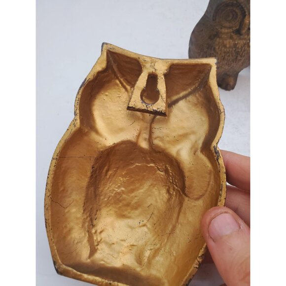 Owl figurine Vintage cast metal wall statuette Animal figurine Bronze Ow… - Picture 10 of 10